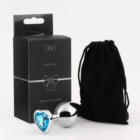 Анальная пробка средняя Оки-Чпоки с кристаллом в виде сердечка